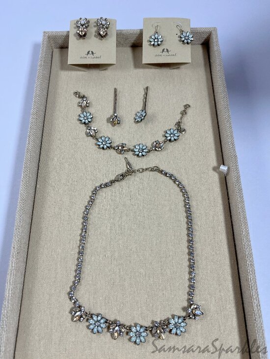 Chloe + Isabel Jewelry - Chloe + Isabel Six-piece Light Blue & Bronze Floral Jewlery Set